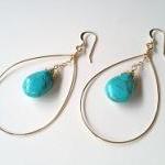 Turquoise Circle Drop Gold ..