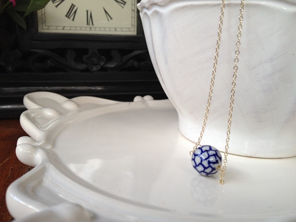 Handmade Porcelain Bead Necklace 