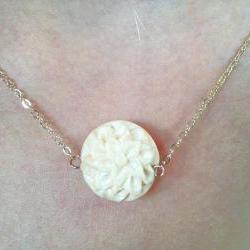 Carved Floral Pendant