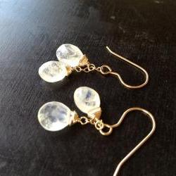 Handmade Moonstone Double Drop Earrings