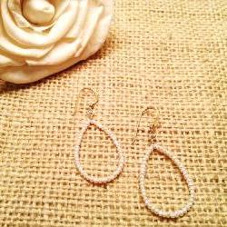 Elegant Handmade Pear Shaped Beaded Pearl Earrings